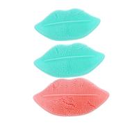 TOGEVAL 3pcs Silicone Face Wash Brush Multifunctional Facial Cleansing Lip Scrubber Gentle Skin Cleaning for Blackhead Removal Portable Skin Friendly Design Random Color