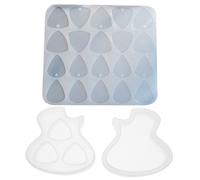 TOGEVAL 3pcs Silicone Guitar Pick Diy Mold Set Resin Mirror Surface and Storage Box for Guitar Plectrums Crafting