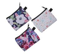 TOGEVAL 3pcs Small Purse Convenient Floral Change Bags for Travel Key Storage and Earphone Holder Practical and for Women