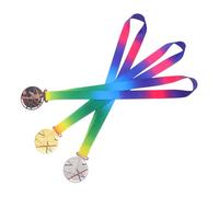TOGEVAL 3pcs Soccer Medals for Zinc Alloy Gold Silver Bronze Awards with Ribbon Participation Prizes for School Sports Competitions and Team Celebration