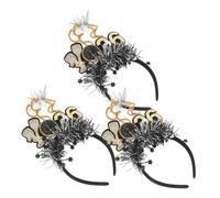 TOGEVAL 3pcs Sparkly Year Headbands Festive Hair Accessories with Stars Sequins for Women for Years Eve Parties Festivals Celebrations