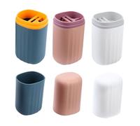 TOGEVAL 3pcs Travel Toothbrush Storage Cups Portable Heat Resistant Toothbrush Holder Case Compact Sealed Design for Home Business Students Random Color
