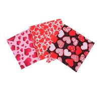 TOGEVAL 3Pcs Valentine'S Day Dog Bandanas Triangle Scarf Puppy Neckkerchief Love Heart Pattern Pet Saliva Towel Decoration for Small and Medium Dogs Random Style