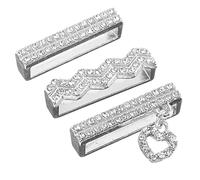 TOGEVAL 3pcs Watch Strap Charms with Rhinestone Decoration Rings Metal Silicone and Band Accessories Fit for Apple Watch Bands Stylish Women and Men