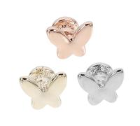 TOGEVAL 3Pcs Watch Strap Decorative Nails Charms Watch Accessories for Bands with Butterfly Glossy Finish in Gold Silver Rose Gold