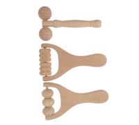 TOGEVAL 3pcs Wooden Face Roller Massager for Facial and Neck Muscle Massage Handheld Skin Care Tool with Multiple Roller Designs for Targeted Relaxation and Versatile Use