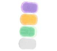 TOGEVAL 4 Boxes Portable Travel Soap Sheets Lavender Milk Lemon Scented Soap Paper for Hand Washing for Travel Camping Business Trips Color