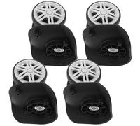 TOGEVAL 4 Pairs Universal Silent Suitcase Wheels Replacement with Rubber Swivel Casters and Bearing Rollers for Travel Trolley Bags and Luggage Repair