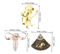 TOGEVAL 4 pcs Metal Lapel Brooch Human Body Organ Theme Pins for Women Clothes Decor Unique Nurse Gift Secure Fit Hats Scarves and Jackets