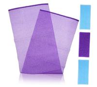 TOGEVAL 4 Pcs Nylon Body Scrubber Cloths Exfoliating Bath Towels for Dead Skin Removal Gentle Japanese Washcloths Lightweight Quick-dry Spa Towels for Home and Travel