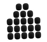 TOGEVAL 40pcs Black Microphone Sponge Covers 20x15x5mm for Lapel Headset Mic Windscreens Windproof Microphone Protection Covers for Professional Sound Recording and Stage Use