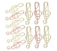 TOGEVAL 40pcs Cute Metal Music Note Paper Clips Treble Clef Shaped Mini Clips for Students Desk Accessories Bookmark Organizer for Office School Journals