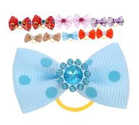 TOGEVAL 40pcs Elastic Pets Hair Bows Topknot Grooming Accessories for Dogs Cats Soft Multi-color Bands for Braids Tails Knots Adjustable for Cute Hairstyles
