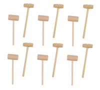 TOGEVAL 40Pcs Mini Wooden Crab Mallets Solid Wood Seafood Hammers Oval and Round Shapes Polished Surface Safe for Cracking Lobster Crab Shells and Cake Crusts