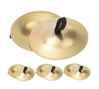 TOGEVAL 4pair Mini Drum Cymbals Brass Finger Zills Belly Dancing Accessories for Adults Dance Parties Practice Percussion Instruments