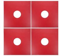 TOGEVAL 4pcs 12-inch Vinyl Record Protective Sleeves, Red 350gsm Kraft Paper Outer Covers Hole, Album Storage Accessories for Vinyl Record Protection and Dust Prevention