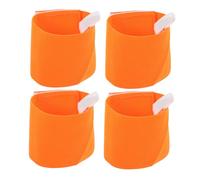 TOGEVAL 4pcs Adjustable Captain Armbands Orange Non-slip Basketball Soccer Player Bands Lightweight Breathable Team Leader Sleeve Bands for Youth Sports
