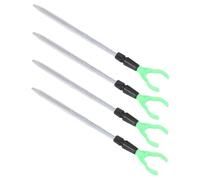 TOGEVAL 4pcs Adjustable Fishing Pole Ground Holders Aluminum Alloy Rod Brackets with Deep Insertion Stability Telescopic Fishing Tripod Stands for Lake River Beach and Bank Use