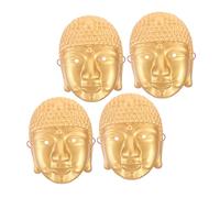 TOGEVAL 4PCS Buddha Face Masks Lightweight Cultural Cosplay Theatrical Costume for Masquerade Halloween Party for Buddhist Theme Events and Role-playing