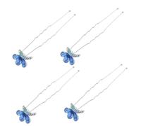TOGEVAL 4pcs Butterfly Rhinestone Hairpins Lightweight Metal Decorative Pins Will Not Easily Deform Classic Appearance Hair Accessories for Women on Birthdays and Valentine's Day