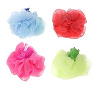 TOGEVAL 4Pcs Cartoon Bath Loofah Sponge Set - Soft Exfoliating Mesh Shower Puff for and - Animal Shape Bath Scrubber for Gentle Body Cleaning in Bathroom