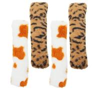 TOGEVAL 4pcs Catnip Cat Pillow Chew Toys for Indoor Cats Lightweight Bite-resistant and Hunting Instinct Stimulating Toys Cow Leopard Print