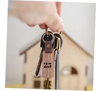 TOGEVAL 4pcs Engravable Walnut Wood Keychains with Leather Strap and Metal Ring Lightweight DIY Blank Key Chain Ornaments for Anniversary Father Day Travel Tag Craft