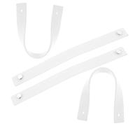 TOGEVAL 4pcs Event-Ready Wall Hooks White Leather Sign Hanger Wall-Mounted Loop Strap for Belt Hanger Display