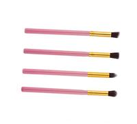 TOGEVAL 4pcs Eye Makeup Brush Set Soft Horse Hair Cosmetic Blending Pencil Brushes Portable Makeup Tool Kit for Eyeshadow Lip Blush Foundation