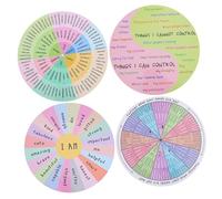 TOGEVAL 4pcs Feelings Wheel Magnets Emotion Wheel Fridge Magnets for Emotional Awareness Easy Installation for Therapists Social Workers Printing