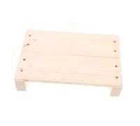 TOGEVAL 4pcs Footstool Small Wood Stool Step Stool Desk Foot Bench Slanted Wood Foot for Bathroom Step under The Table Kitchen Wooden Khaki