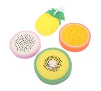 TOGEVAL 4pcs Fruit-Shaped Bath Sponges Soft Exfoliating Shower Scrubbers for Men Women Skin Cleaning Body Wash Sponge
