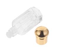 TOGEVAL 4pcs Glass Essential Oil Dropper Bottles Refillable with Dome Gold Caps Fragrance Container for Travel Lotion Muscle Foundation Multi Use Dispense Bottles