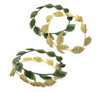 TOGEVAL 4pcs Gold and Green Leaf Tiara Lightweight Roman Wreath Crown for Brides Cosplay Weddings Renaissance Parties and Festival Headband Accessories