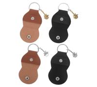 TOGEVAL 4pcs Guitar Pick Bag Pouch Case Keychain Holder Picks for Electric Guitarists Portable Storage Pouch in Black Brown Gold Silver Angel Wings Charm