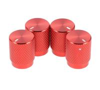 TOGEVAL 4pcs Guitar Volume Tone Knobs for Electric Guitar and Bass Metal Dome Speed Control Caps with Noise Reduction and Precise Stylish Red Instrument Accessories
