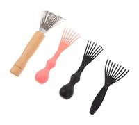 TOGEVAL 4pcs Hair Brush Cleaner Portable Rake Tool Comb Cleaner for Deep Cleaning Bristles and Removing Hair in Bathroom