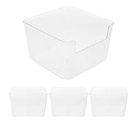TOGEVAL 4Pcs Hamster Sand Bath Box Small Plastic Bathroom Digging Container for Gerbil Lemming Mice Hamster Toilet Tray Square Small Pet Bath Tub for Indoor Use