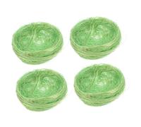 TOGEVAL 4pcs Handwoven Thickened Hemp Simulated Bird Nest for Parrots and Small Birds Artificial Nesting Pads for Garden Decor and Chicken Coop Accessories