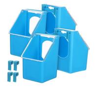 TOGEVAL 4Pcs Hanging Bird Food Dispenser with Dustproof Lid Multi-functional Plastic Feeder for Pigeons Doves Quails and Cage Birds Easy Installation Cage Feeder for Parrots