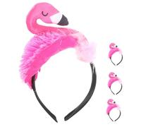 TOGEVAL 4pcs Hawaiian Flamingo Headbands Cute Animal Headband for Girls for Tropical Parties Beach Events and Themed Celebrations Lightweight Comfortable Hair Accessories