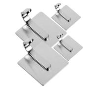 TOGEVAL 4pcs Heavy Duty Adhesive Stainless Steel Wall Hooks for Bathroom Bedroom Kitchen Hanging Hooks for Towels Clothes Keys Easy No-Drill Installation Modern Brushed Silver Design