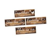 TOGEVAL 4pcs Inspirational Wood Signs Motivational Quotes Wooden Plaques Wall Art for Living Bedroom Classroom Gym Office Home Decor