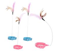 TOGEVAL 4pcs Interactive Cat Collar Teaser Toys Plaything for Cats Engaging Chasing Fun