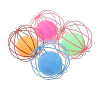 TOGEVAL 4pcs Interactive Plastic Cat Balls for Indoor Cats Scratch Resistant Chase for Exercise and Stress Relief Random Color Random Color
