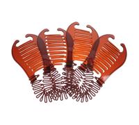 TOGEVAL 4pcs Interlocking Banana Hair Clips for Women Bendable Plastic Hair Braiding Combs for Thick Portable Double-sided Styling Tools Secure Hold Accessories