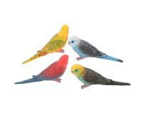 TOGEVAL 4Pcs Lifelike Parrot Figurines for Garden Decoration Vivid Small Bird Models for Home Greening Ornamental Statues for Parties and Plant Pots