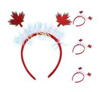 TOGEVAL 4pcs Lightweight Autumn Maple Leaf Headbands with Tinsel for Women Comfortable Holiday Hair Accessories Thanksgiving Harvest Party Celebration