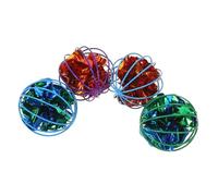 TOGEVAL 4pcs Lightweight Crinkle Cat Balls Interactive Pet for Indoor Cats Kitten Exercise Stimulating Chase Colorful Random Colors