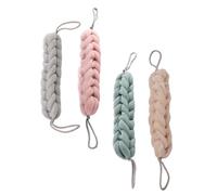 TOGEVAL 4Pcs Long Strip Body Scrubbing Towels with Lanyard Skin-Friendly Exfoliating Bath Towels for Deep Cleansing and Rich Reusable Back Mud Scrubbing Cloths for Shower Use Random Color